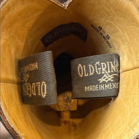 NWOT Old Gringo Women’s 8.5 B Brown Leather Cowboy Boots with Purple Embroidery - Picture 8 of 10